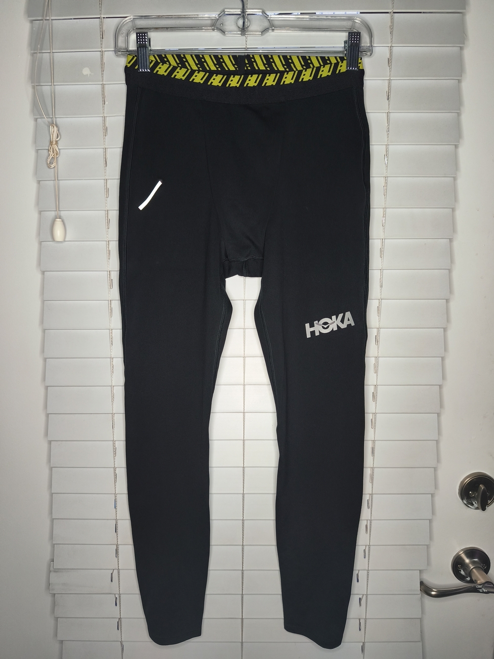 HOKA ONE ONE Hupana Men's Running Tights Black Compression Pants Size M EUC